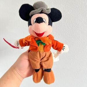 Disney Store Exclusive Christmas Mickey Mouse Bob Cratchit Bean Bag Plush 9"